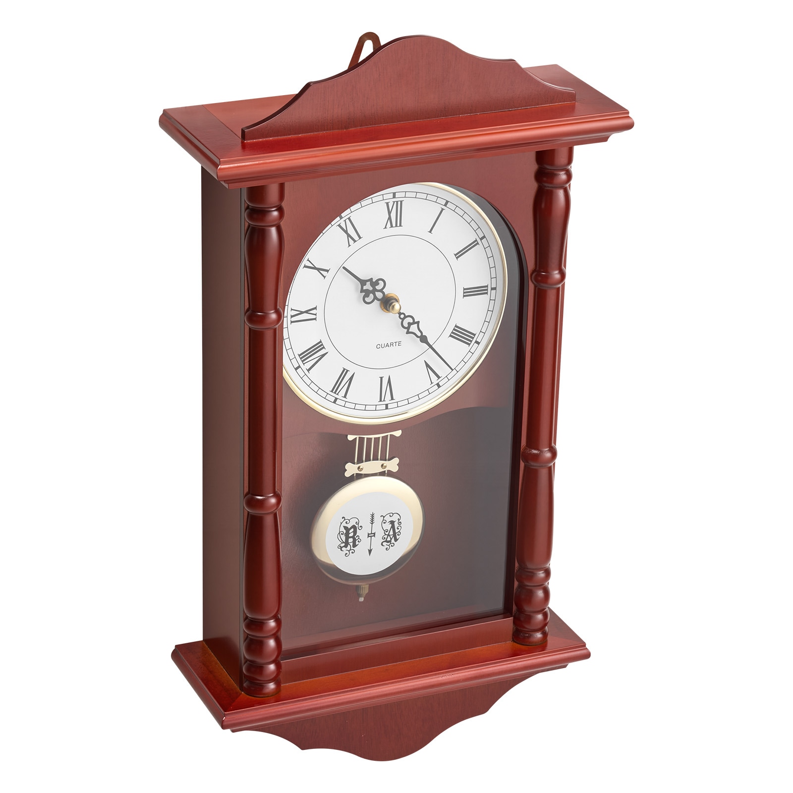 Grandfather Clock Vintage Pendulum Wall Clock 18 In With Quartz Movement_voghion.com